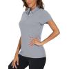 imageTACVASEN Womens Golf Shirt Polo Shirts for Women Collar Shirt Short Sleeve Quick Dry Womens Polo Shirts for Work Tennis GolfSilver