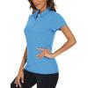 imageTACVASEN Womens Golf Shirt Polo Shirts for Women Collar Shirt Short Sleeve Quick Dry Womens Polo Shirts for Work Tennis GolfSky Blue