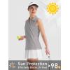 imageTACVASEN Womens Golf Shirt UPF 50 Sleeveless Golf Tank Tops VNeck Polo Shirts for Women Workout AthleticBright Gray
