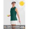 imageTACVASEN Womens Golf Shirt UPF 50 Sleeveless Golf Tank Tops VNeck Polo Shirts for Women Workout AthleticEmerald Green