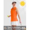 imageTACVASEN Womens Golf Shirt UPF 50 Sleeveless Golf Tank Tops VNeck Polo Shirts for Women Workout AthleticFlorange