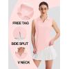 imageTACVASEN Womens Golf Shirt UPF 50 Sleeveless Golf Tank Tops VNeck Polo Shirts for Women Workout AthleticLight Pink