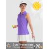imageTACVASEN Womens Golf Shirt UPF 50 Sleeveless Golf Tank Tops VNeck Polo Shirts for Women Workout AthleticLight Purple