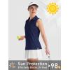 imageTACVASEN Womens Golf Shirt UPF 50 Sleeveless Golf Tank Tops VNeck Polo Shirts for Women Workout AthleticNavy