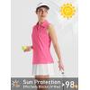 imageTACVASEN Womens Golf Shirt UPF 50 Sleeveless Golf Tank Tops VNeck Polo Shirts for Women Workout AthleticRose Red