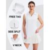 imageTACVASEN Womens Golf Shirt UPF 50 Sleeveless Golf Tank Tops VNeck Polo Shirts for Women Workout AthleticWhite