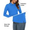imageTACVASEN Womens Long Sleeve Polo Sun Protection UV SPF Outdoor Long Sleeve 3Button Quick Dry Golf ShirtAzure