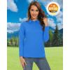 imageTACVASEN Womens Long Sleeve Polo Sun Protection UV SPF Outdoor Long Sleeve 3Button Quick Dry Golf ShirtAzure