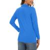imageTACVASEN Womens Long Sleeve Polo Sun Protection UV SPF Outdoor Long Sleeve 3Button Quick Dry Golf ShirtAzure