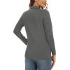 imageTACVASEN Womens Long Sleeve Polo Sun Protection UV SPF Outdoor Long Sleeve 3Button Quick Dry Golf ShirtDark Grey