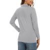 imageTACVASEN Womens Long Sleeve Polo Sun Protection UV SPF Outdoor Long Sleeve 3Button Quick Dry Golf ShirtLight Grey