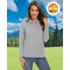 imageTACVASEN Womens Long Sleeve Polo Sun Protection UV SPF Outdoor Long Sleeve 3Button Quick Dry Golf ShirtLight Grey