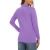 imageTACVASEN Womens Long Sleeve Polo Sun Protection UV SPF Outdoor Long Sleeve 3Button Quick Dry Golf ShirtLight Purple