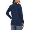 imageTACVASEN Womens Long Sleeve Polo Sun Protection UV SPF Outdoor Long Sleeve 3Button Quick Dry Golf ShirtNavy