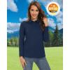 imageTACVASEN Womens Long Sleeve Polo Sun Protection UV SPF Outdoor Long Sleeve 3Button Quick Dry Golf ShirtNavy