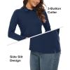 imageTACVASEN Womens Long Sleeve Polo Sun Protection UV SPF Outdoor Long Sleeve 3Button Quick Dry Golf ShirtNavy