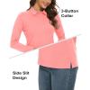 imageTACVASEN Womens Long Sleeve Polo Sun Protection UV SPF Outdoor Long Sleeve 3Button Quick Dry Golf ShirtPink