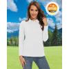 imageTACVASEN Womens Long Sleeve Polo Sun Protection UV SPF Outdoor Long Sleeve 3Button Quick Dry Golf ShirtWhite