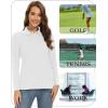 imageTACVASEN Womens Long Sleeve Polo Sun Protection UV SPF Outdoor Long Sleeve 3Button Quick Dry Golf ShirtWhite