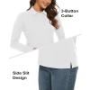 imageTACVASEN Womens Long Sleeve Polo Sun Protection UV SPF Outdoor Long Sleeve 3Button Quick Dry Golf ShirtWhite