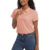imageTACVASEN Womens Polo Shirts UPF 50 Sun Protection Golf Shirt Short Sleeve Quick Dry 3Button Collared Tops LightweightApricot