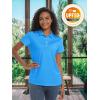 imageTACVASEN Womens Polo Shirts UPF 50 Sun Protection Golf Shirt Short Sleeve Quick Dry 3Button Collared Tops LightweightAzure