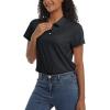 imageTACVASEN Womens Polo Shirts UPF 50 Sun Protection Golf Shirt Short Sleeve Quick Dry 3Button Collared Tops LightweightBlack