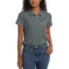 imageTACVASEN Womens Polo Shirts UPF 50 Sun Protection Golf Shirt Short Sleeve Quick Dry 3Button Collared Tops LightweightDark Grey