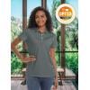 imageTACVASEN Womens Polo Shirts UPF 50 Sun Protection Golf Shirt Short Sleeve Quick Dry 3Button Collared Tops LightweightDark Grey