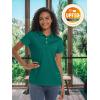 imageTACVASEN Womens Polo Shirts UPF 50 Sun Protection Golf Shirt Short Sleeve Quick Dry 3Button Collared Tops LightweightE Green