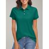 imageTACVASEN Womens Polo Shirts UPF 50 Sun Protection Golf Shirt Short Sleeve Quick Dry 3Button Collared Tops LightweightE Green