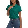 imageTACVASEN Womens Polo Shirts UPF 50 Sun Protection Golf Shirt Short Sleeve Quick Dry 3Button Collared Tops LightweightE Green
