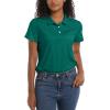 imageTACVASEN Womens Polo Shirts UPF 50 Sun Protection Golf Shirt Short Sleeve Quick Dry 3Button Collared Tops LightweightE Green