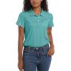 imageTACVASEN Womens Polo Shirts UPF 50 Sun Protection Golf Shirt Short Sleeve Quick Dry 3Button Collared Tops LightweightGrey Green