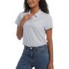 imageTACVASEN Womens Polo Shirts UPF 50 Sun Protection Golf Shirt Short Sleeve Quick Dry 3Button Collared Tops LightweightLight Grey