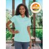imageTACVASEN Womens Polo Shirts UPF 50 Sun Protection Golf Shirt Short Sleeve Quick Dry 3Button Collared Tops LightweightLight Lake Blue