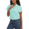 imageTACVASEN Womens Polo Shirts UPF 50 Sun Protection Golf Shirt Short Sleeve Quick Dry 3Button Collared Tops LightweightLight Lake Blue