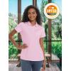 imageTACVASEN Womens Polo Shirts UPF 50 Sun Protection Golf Shirt Short Sleeve Quick Dry 3Button Collared Tops LightweightLight Pink