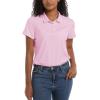 imageTACVASEN Womens Polo Shirts UPF 50 Sun Protection Golf Shirt Short Sleeve Quick Dry 3Button Collared Tops LightweightLight Pink