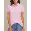 imageTACVASEN Womens Polo Shirts UPF 50 Sun Protection Golf Shirt Short Sleeve Quick Dry 3Button Collared Tops LightweightLight Pink
