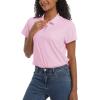 imageTACVASEN Womens Polo Shirts UPF 50 Sun Protection Golf Shirt Short Sleeve Quick Dry 3Button Collared Tops LightweightLight Pink