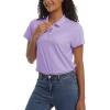 imageTACVASEN Womens Polo Shirts UPF 50 Sun Protection Golf Shirt Short Sleeve Quick Dry 3Button Collared Tops LightweightLight Purple