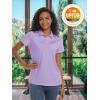 imageTACVASEN Womens Polo Shirts UPF 50 Sun Protection Golf Shirt Short Sleeve Quick Dry 3Button Collared Tops LightweightLight Purple