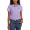 imageTACVASEN Womens Polo Shirts UPF 50 Sun Protection Golf Shirt Short Sleeve Quick Dry 3Button Collared Tops LightweightLight Purple