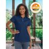 imageTACVASEN Womens Polo Shirts UPF 50 Sun Protection Golf Shirt Short Sleeve Quick Dry 3Button Collared Tops LightweightNavy