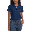 imageTACVASEN Womens Polo Shirts UPF 50 Sun Protection Golf Shirt Short Sleeve Quick Dry 3Button Collared Tops LightweightNavy