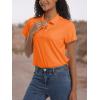 imageTACVASEN Womens Polo Shirts UPF 50 Sun Protection Golf Shirt Short Sleeve Quick Dry 3Button Collared Tops LightweightOrange