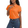 imageTACVASEN Womens Polo Shirts UPF 50 Sun Protection Golf Shirt Short Sleeve Quick Dry 3Button Collared Tops LightweightOrange