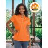 imageTACVASEN Womens Polo Shirts UPF 50 Sun Protection Golf Shirt Short Sleeve Quick Dry 3Button Collared Tops LightweightOrange