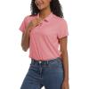 imageTACVASEN Womens Polo Shirts UPF 50 Sun Protection Golf Shirt Short Sleeve Quick Dry 3Button Collared Tops LightweightPink